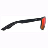 Maui Jim HUELO MJ-RM449-02 Rectangular Polarized Sunglasses Size - 58 Matte Black / HAWAII LAVA™