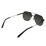 Tommy Hilfiger TH-1569-C1-58 Rectangle Polarized Sunglasses Size - 58 Black / Black