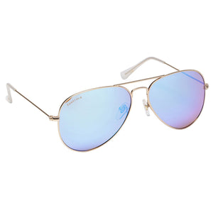 Fastrack M165BR14 Aviator Sunglasses  Gold / Blue