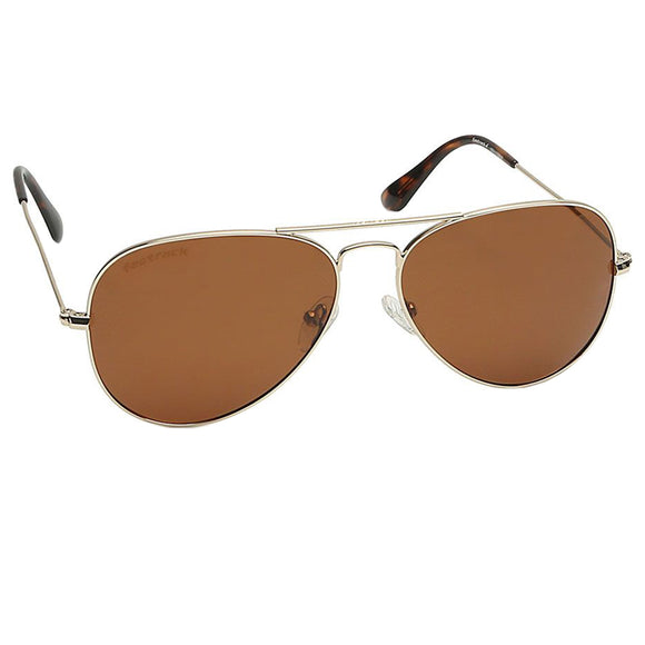 Fastrack M165BR9P Aviator Sunglasses Size - 58 Silver / Brown
