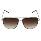 Fastrack M183BR1 Square Sunglasses Size - 59 Silver / Brown