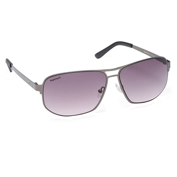 Fastrack M191BK4 Rectangle Polarized Sunglasses Size - 59 Silver / Grey