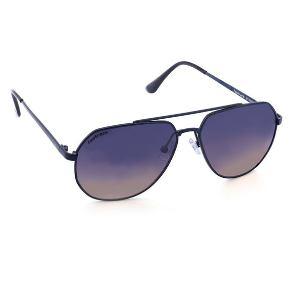Fastrack M198BR2 Aviator Sunglasses Size - 58 Black / Blue