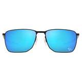 Oakley Ejector OO 4142 12 Rectangle Sunglasses Size 58 Satin Black/Prizm Sapphire