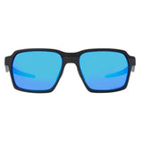 Oakley PARLAY OO 4143 05 Rectangle Sunglasses Size 58 Polished Black with Prizm Sapphire Polarized