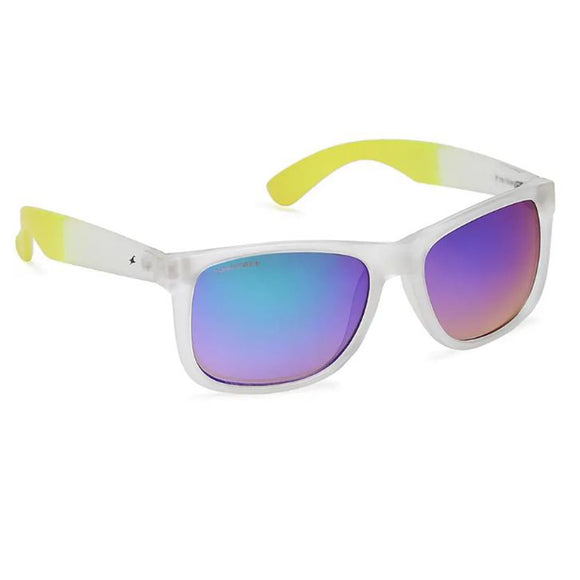 Fastrack P366GR2 Square Sunglasses Size - 55 White / Blue Mirrored
