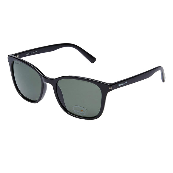 Fastrack P418GR1 Square Sunglasses Size - 55 Black / Green
