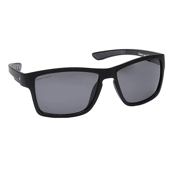 Fastrack P420BK3P Square Polarized Sunglasses Size - 58 Black / Black