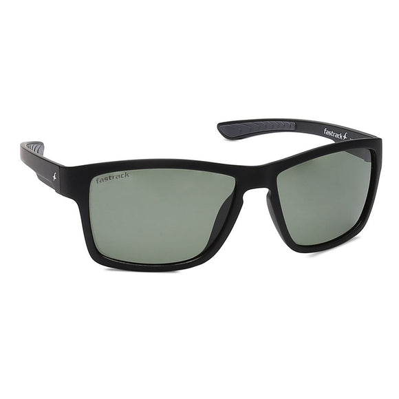 Fastrack P420GR4P Square Polarized Sunglasses Size - 58 Black / Green