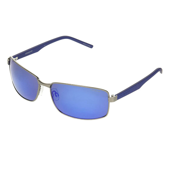 Polaroid PLD 2045S R80 5X Rectangle Sunglasses Size - 63 Gunmetal / Blue Mirror