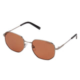 Polaroid PLD-2081SX-6LB-HE-51 Round Sunglasses Size 51-  Silver / Brown