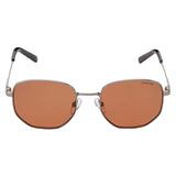 Polaroid PLD-2081SX-6LB-HE-51 Round Sunglasses Size 51-  Silver / Brown