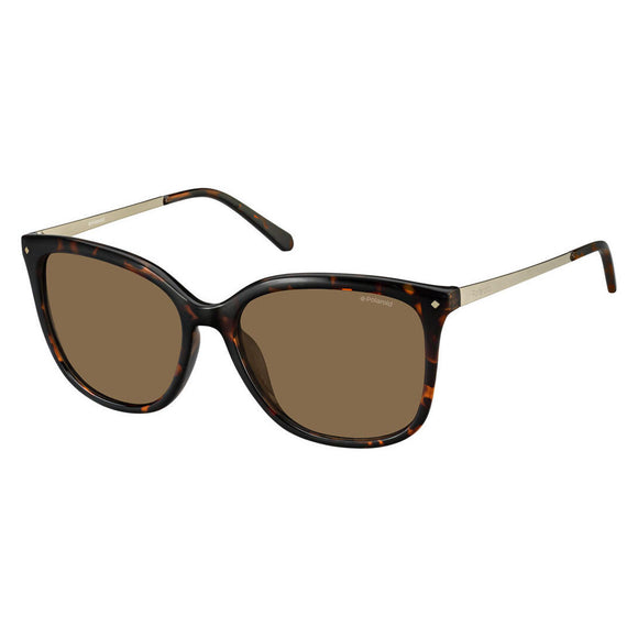 Polaroid PLD-4043S-NHO-IG-57 Wayfarer Sunglasses Size - 57 Tortoise / Brown