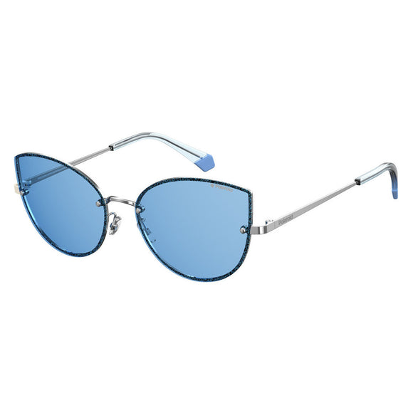 Polaroid PLD-4092S-KUF-C3-58 Cat-Eye Polarized Sunglasses Size - 58 Silver / Blue