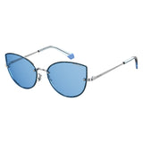 Polaroid PLD-4092S-KUF-C3-58 Cat-Eye Polarized Sunglasses Size - 58 Silver / Blue