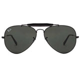 Ray-Ban RB-3129-W0228-58 Aviator Sunglasses Size - 58 Black / Green