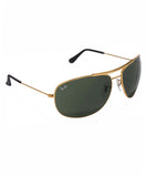 Ray-Ban RB-3412I-001-63 Aviator Sunglasses Size - 63 Gold / Green