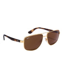 Ray-Ban RB-3553I-001-73-59 Rectangle Sunglasses Size - 59 Gold / Brown