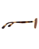 Ray-Ban RB-3553I-001-73-59 Rectangle Sunglasses Size - 59 Gold / Brown