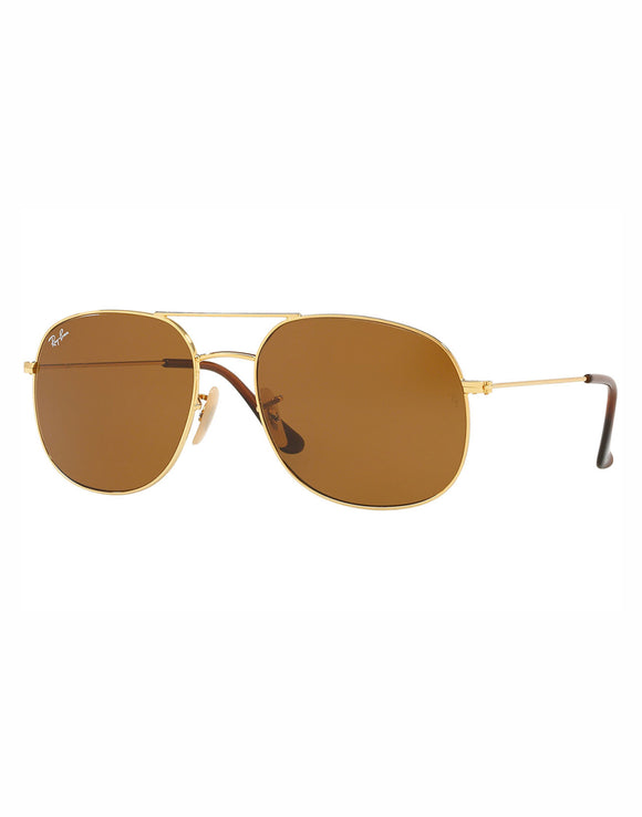 Ray-Ban RB-3599I-001-33-57 Aviator Sunglasses Size - 57 Golden / Brown