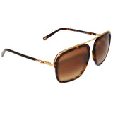 Tommy Hilfiger TH-2571-C1-56 Rectangle Sunglasses Size - 56 Gold / Brown