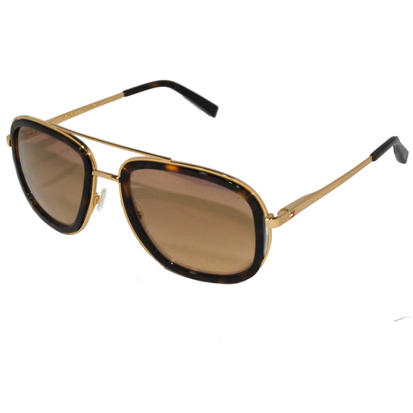Tommy Hilfiger TH-9009P-C5-57 Aviator Sunglasses Size - 57 Gold / Brown